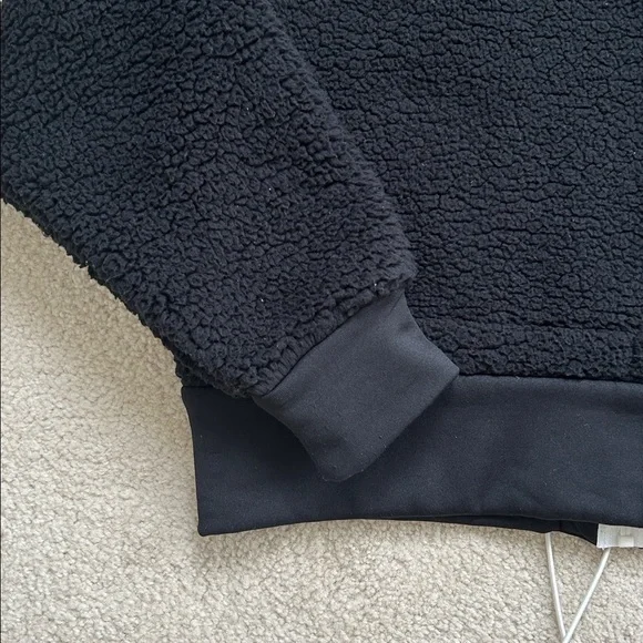 Joe Fresh X Sasha Exeter Black Teddy Jacket with White Zipper - Size M - Picture 8 of 8